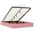 Estructura cama otomana con colchones terciopelo rosa