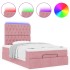 Estructura de cama otomana colchones terciopelo rosa