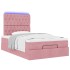 Estructura de cama otomana colchones terciopelo rosa