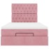 Estructura de cama otomana colchones terciopelo rosa