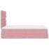 Estructura de cama otomana colchones terciopelo rosa