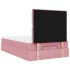 Estructura de cama otomana colchones terciopelo rosa