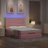 Estructura cama otomana con colchones terciopelo rosa