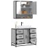 Set de muebles de baño 2 pzas madera contrachapada gris