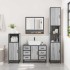 Set de muebles de baño 2 pzas madera contrachapada gris