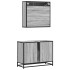 Set de muebles de baño 2 pzas madera contrachapada gris