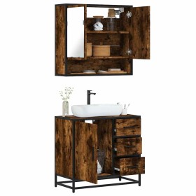 Set de muebles baño 2 pzas madera contrachapada roble