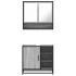 Set de muebles de baño 2 pzas madera contrachapada gris