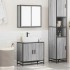 Set de muebles de baño 2 pzas madera contrachapada gris