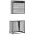 Set de muebles de baño 2 pzas madera contrachapada gris