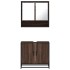 Set de muebles baño 2 pzas madera contrachapada marrón