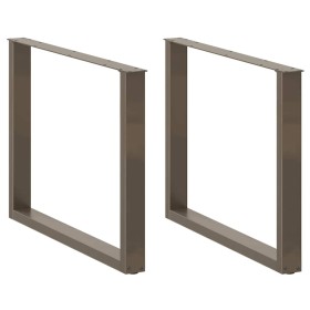 Patas mesa comedor forma U 3uds acero natural 100x(72-73)