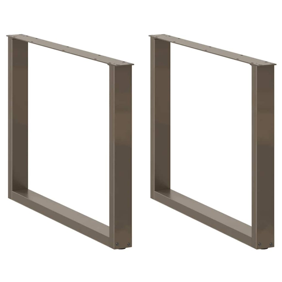 Patas mesa comedor forma U 3uds acero natural 100x(72-73)