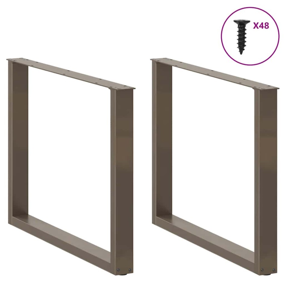 Patas mesa comedor forma U 3uds acero natural 100x(72-73)