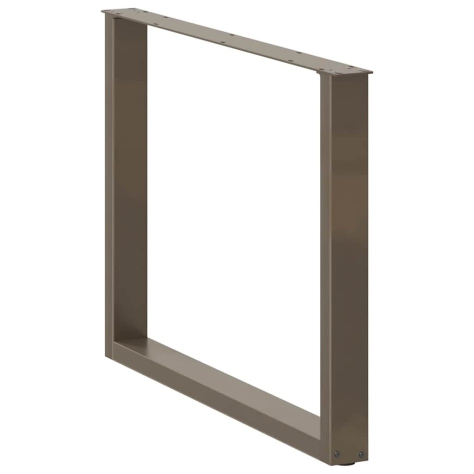 Patas mesa comedor forma U 3uds acero natural 100x(72-73)