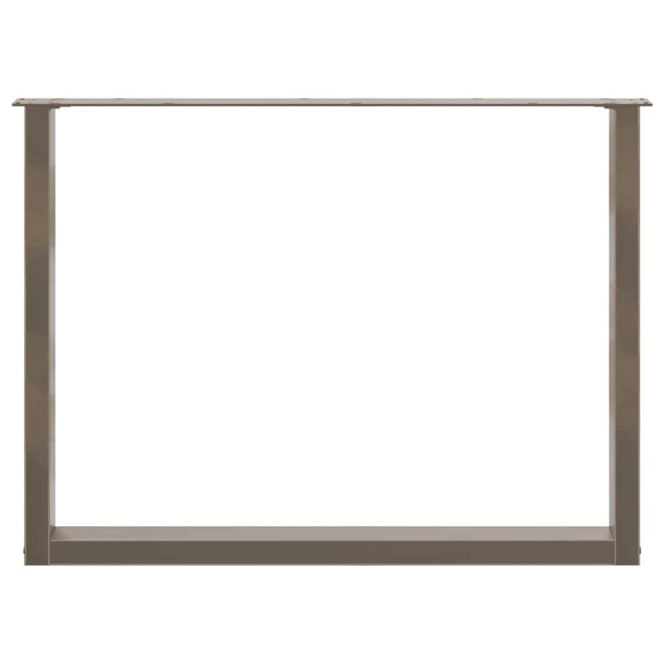 Patas mesa comedor forma U 3uds acero natural 100x(72-73)