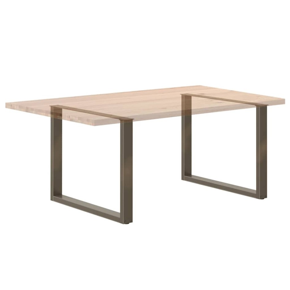 Patas mesa comedor forma U 3uds acero natural 100x(72-73)