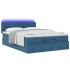Estructura de cama otomana con colchón azul oscuro 140x200