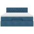 Estructura de cama otomana con colchón azul oscuro 140x200