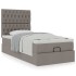 Cama otomana con colchón tela gris pardo 100x200