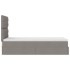 Cama otomana con colchón tela gris pardo 100x200