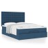 Estructura de cama otomana colchón tela azul pardo