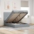 Estructura cama otomana con colchón tela gris claro 140x190