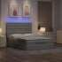 Estructura cama otomana con colchón tela gris claro 140x190