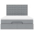 Estructura cama otomana con colchón tela gris claro 140x190