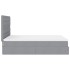 Estructura cama otomana con colchón tela gris claro 140x190