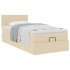 Cama otomana con colchón de tela color crema 100x200