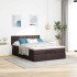 Cama otomana con colchón marrón oscuro 140x190 cm