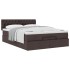 Cama otomana con colchón marrón oscuro 140x190 cm