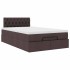 Cama otomana con colchón marrón oscuro 120x200 cm
