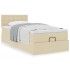 Cama otomana con colchón de tela color crema 100x200
