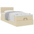 Cama otomana con colchón de tela color crema 100x200