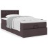Cama otomana con colchón marrón oscuro 100x200 cm