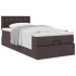 Cama otomana con colchón marrón oscuro 100x200 cm