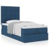 Cama otomana con colchón tela azul 100x200