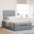 Estructura de cama otomana colchón tela gris claro