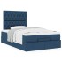 Estructura de cama otomana con colchón tela azul