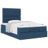 Estructura de cama otomana con colchón tela azul