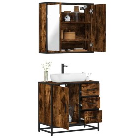 Set de muebles baño 2 pzas madera contrachapada roble