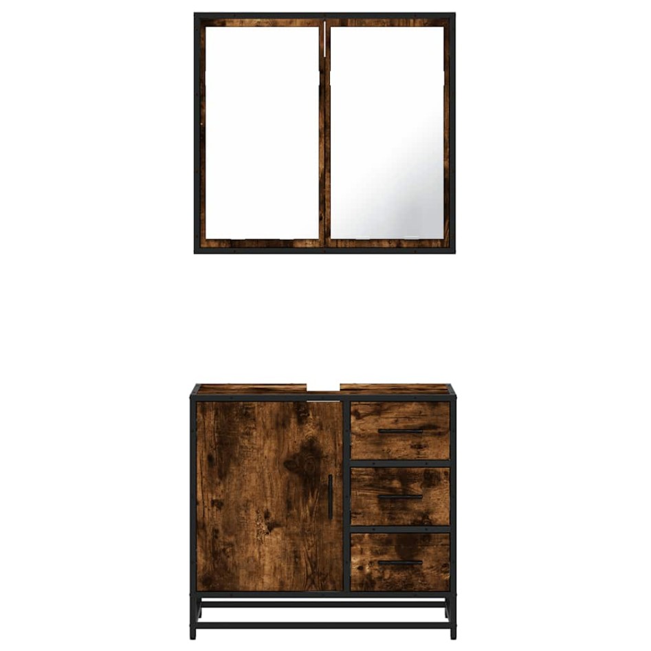 Set de muebles baño 2 pzas madera contrachapada roble