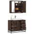 Set de muebles baño 2 pzas madera contrachapada marrón