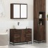 Set de muebles baño 2 pzas madera contrachapada marrón
