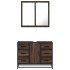 Set de muebles baño 2 pzas madera contrachapada marrón