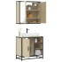 Set de muebles de baño 2 pzas madera contrachapada roble