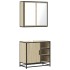 Set de muebles de baño 2 pzas madera contrachapada roble