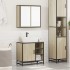 Set de muebles de baño 2 pzas madera contrachapada roble